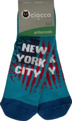 Image de Une paire de chaussettes CIOCCA Low antidérapantes pour bébé garçon et homme, référence 4 / 492A, 3-10/12 - pointure 35/40, 82 % coton, 17 % polyamide, 1 % Élasthanne