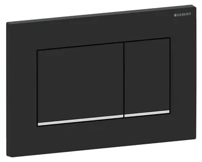 Produktbild von Geberit Sigma20 Betätigungsplatte, eckig, 2-Mengen-Spülung schwarz matt, Etc/ chrom glänzend