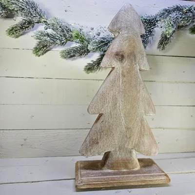 Produktbild von Skulptur, Weihnachtsbaum, gekalkt, Tischdeko zu Weihnachten, Tannenbaum, groß