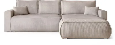 Produktbild von BroMARKT Ecksofa HAVANA Schlaffunktion Bettkasten L-Form 120x236 cm Weiß