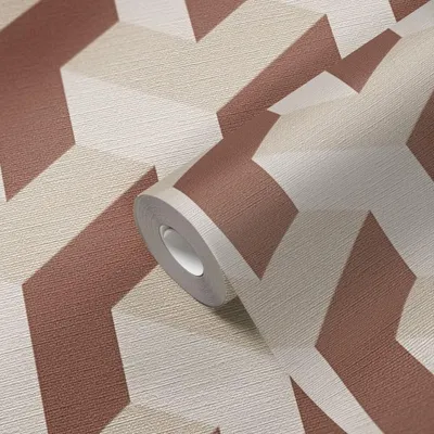 Produktbild von 3D-Tapete Würfeloptik Beige Terracotta - Vliestapete geometrisch modern - Mustertapete livingwalls (KG-174639)