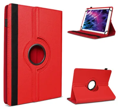 Produktbild von Tablet Tasche für Medion Lifetab P8912 Hülle Schutzhülle Cover Case 360° DrehbarFarben:Rot
