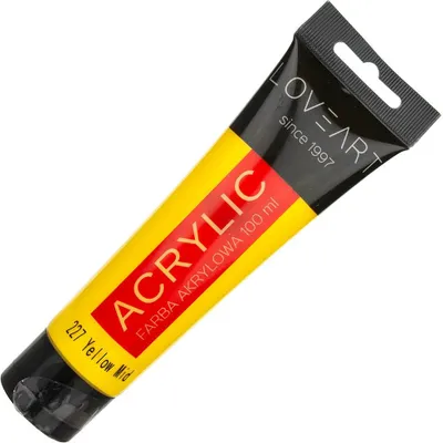 Produktbild von LOVEART 100ML Acrylfarbe Malfarbe Künstlerfarbe Malen Farbe, Yellow mid 227 - gelb