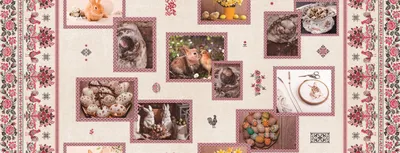 Produktbild von Wachstuchtischdecke Osterbilder abwischbar 140 x 320 - 36262 - Ostern Rustikal