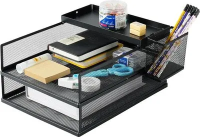 Produktbild von Famanu Stapelbare Bureaulade - 3-teiliges Papier-Organizer-Set mit Stifthalter