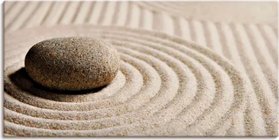 Produktbild von ARTland Leinwandbild Mini Zen Garten - Sand Größe: 60x30 cm