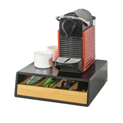 Immagine prodotto di SoBuy Cassetto porta capsule caffè Mobile contenitore con scomparti Nero Scandnavo FRG280-SCH
