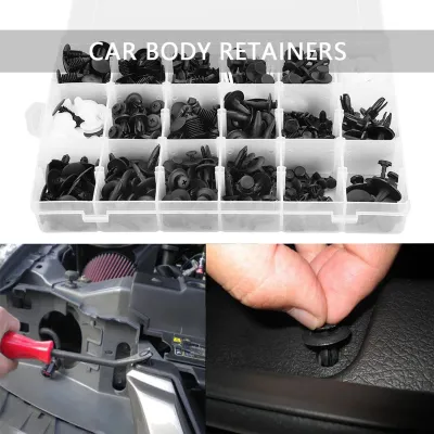 Obrázek produktu pro 415 ks 18 velikostí různých klipů Trim Car Push Pin Rivet Bumper Door Panel Retainer W / Screwdriver
