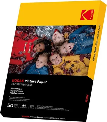 Image de KODAK 21x29,7cm Papier Photo Brillant 180/m² 50 Feuilles