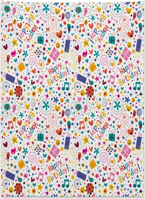 Produktbild von Abakuhaus Kids Wandteppich, Alles Gute zum Geburtstag aus Weiches Mikrofaser Stoff Kein Verblassen Klare Farben Waschbar, 110 x 150 cm, Mehrfarbig
