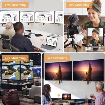 Produktbild von Wireless HDMI Sender mit 2 Empfängern - 1080p Full HD - HDMI Anschluss - TV Stick - Grau - Für Monitor und Projektor