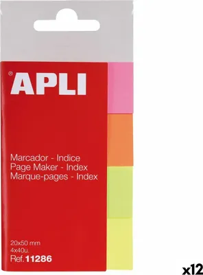 Obrázek produktu pro Bloček Apli vícebarevný 160 listů 50 x 20 mm (12 kusů)