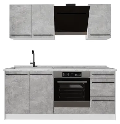 Imagen del producto de Cocina para solteros Vicco R-Line Hormigón/Blanco 180 cm sin encimera, Model 67052