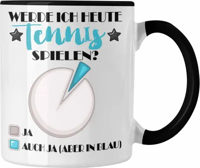 Produktbild von Trendation - Tennis Tasse Geschenk für Tennis-Spieler Werde ich Heute Tennis Spielen  (Schwarz)