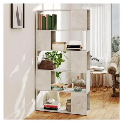 Produktbild von Bücherregal Raumteiler Betongrau 80x24x155 cm Holzwerkstoff