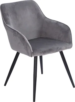 Image de Chaise vintage GISELE velours gris