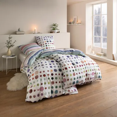 Produktbild von Estella LOESCHEN Impulse - Kuschelflanell Bettwäsche-Garnitur JOY Farbe multicolor Größe 135x200 + 80x80 cm
