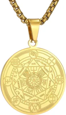 Produktbild von AFSTALR Halskette Herren 7 Erzengel Siegel Edelstahl Amulett