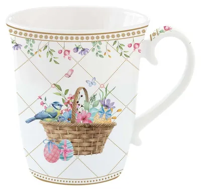 Produktbild von Becher, Tasse SPRING BLOOM Hasen und Blumen 275ml aus Porzellan Easy Life