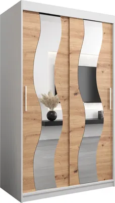Produktbild von Kleiderschrank, Schiebetürenschrank Schlafzimmer, Schrank mit Spiegel SEWILLA 120 cm