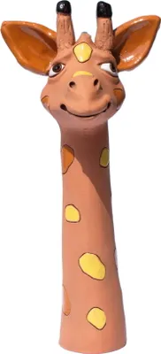 Produktbild von Gartenstecker Giraffe Hals Büste Kopf Keramik Garten Deko Skulptur Objekt Figur
