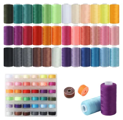 Nähgarn-Set, 72 Teile, 36 Farben, 400 m Polyester, für Nähmaschinen
