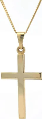 Produktbild von Gold Anhänger Kreuz  mit Goldkette massiv 333 - 8 Karat Gold 40 cm