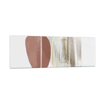 Produktbild von Bilder auf glas - 3 Teile - Abstraktion Boho Stück - 90x30cm - Glasbilder - Wandbilder - Bilder - zum Aufhängen bereit - Wanddekoration aus Glas - Glas Bilder - Wandbild auf Glas - GCA90x30-4811