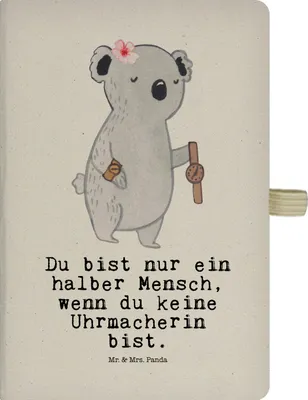 Produktbild von Mr. & Mrs. Panda Tagebuch Uhrmacherin Herz - Transparent - Geschenk, Journal, Notizbuch A5, Skizzenbuch, Kladde