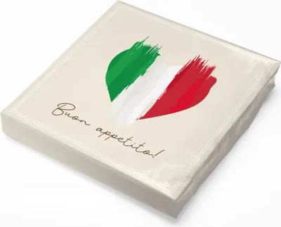 Produktbild von itenga 20x Serviette Herz Flagge ITALIEN v1