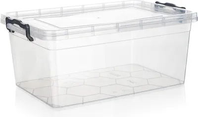 Obrázok produktu pre Box úložný GEMA 14l, 42x27x18cm, veko, klip, plastový, ŠE/TRA