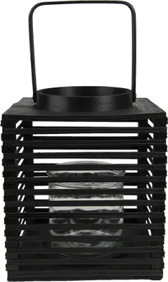 Produktbild von Clayre & Eef Windlicht 21x21x25 cm Schwarz Bambus