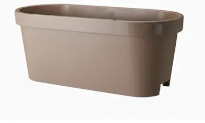 Produktbild von Balkon-Pflanztopf / Blumentopf - taupe - 60 x 25 cm - oval - Kunststoff - Outdoor / Gartentopfe