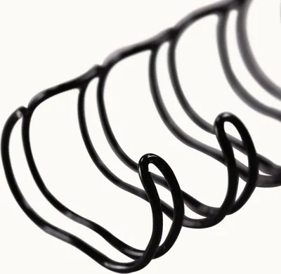 Produktbild von Drahtbinderücken 3:1, schwarz, 6,4 mm, 34 Ringe, 100 Stück, für ca. 45 Blatt – Metallringbindung, Spiralbindung, Ringbindung