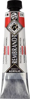 Produktbild von Rembrandt Acrylfarbe Tube 40 ml Kadmiumrot Mittel 314