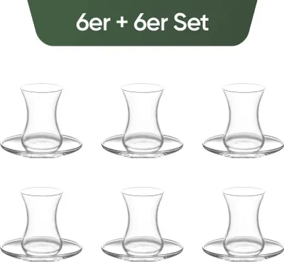 Produktbild von LAV DEMETS1 Teegläser 12tlg 135cc - 6 Teeglaser + 6 Teeunterteller