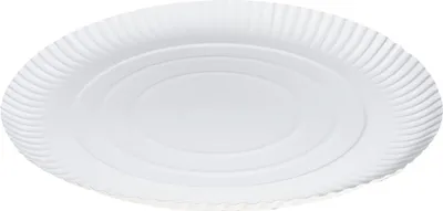 Produktbild von 50 Pappteller Kuchenteller Imbissteller rund Ø 29 cm aus Recyclingkarton, weiß