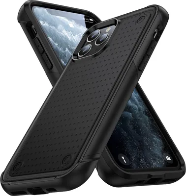 Produktbild von Für iPhone 11 Pro Hülle Militärqualität Stoßfest Hybrid 2 in 1 Hart PC Weich TPU Handyhülle Schwarz