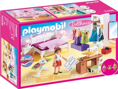 Produktbild von PLAYMOBIL Dollhouse 70208 Schlafzimmer mit Nähecke