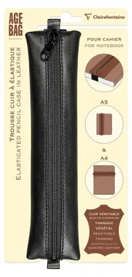 Obrázok produktu pre Clairefontaine 77037C, Mäkké puzdro na perá, Čierna, Jednofarebné, Vnútorný, Chlapec / dievča, Zips