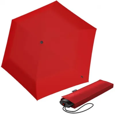 Obrázek produktu pro Knirps KNIRPS AS.050 SLIM SMALL RED - lehký dámský skládací plochý deštník