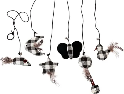 Zdjęcie produktu dla Karlie Twinies – zabawka dla kota – materiał/pióro – czarno-biała – 1 szt.
