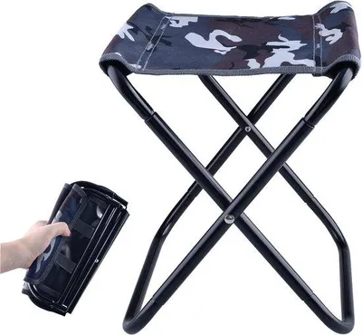 Immagine prodotto di Sgabello pieghevole da campeggio Unyqoos® – sgabello leggero e pieghevole per bambini, ideale per campeggio, pesca e picnic (mimetico), realizzato in lega di alluminio 7075, con seduta in tessuto Oxford, peso 280 g, portata massima 100 kg, dimensioni 24,8 x 22,5 x 27 cm