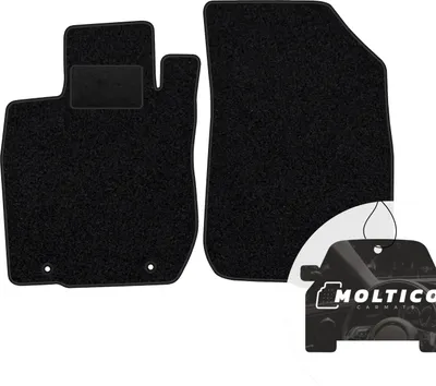 Produktbild von moto-MOLTICO Vorne Fußmatten Auto Velours Autoteppiche Schwarz Automatten Set 2-teilig passend für Dacia Duster 2010-2017