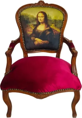 Produktbild von Barockstuhl Barock Stuhl Salon Salonstuhl Armlehne Rot Braun Stoff Esszimmer Wohnzimmer Büro Flur Design Style Klassisch Premium Luxus Modern Retro