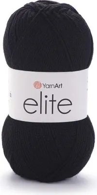 Produktbild von YarnArt Elite 30 Acrylgarn Schwarz 100g/300m weich & leicht für Decken, Amigurumi