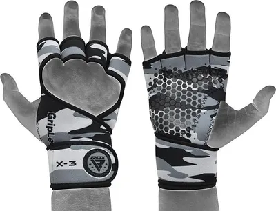 Produktbild von RDX Gewichtheben Handschuhe Lange Riemen Extra Grip Für Fitness Sport