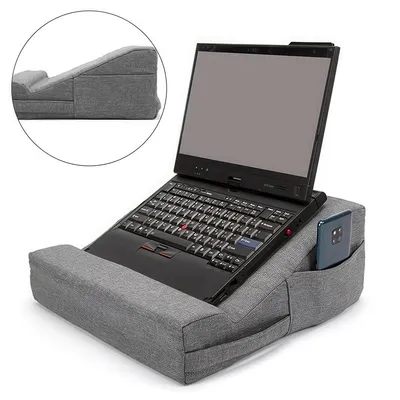 Produktbild von Laptray mit Kissen, Rutschfestes Stützkissen, Zubehörablage, Laptop-Ständer, Tablet-Kissen, einfache Verwendung, Buch, Lesen, Zuhause, 32x32x14 CM