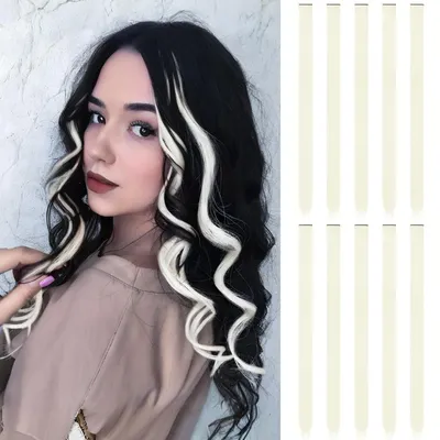 Obrázek produktu pro Prodlužování vlasů, klipsy, syntetické, blond, 55 cm, 10 kusů