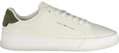 Produktbild von Elegante weiße Herrensneaker mit Kontrastdetails und Wechselfußbett